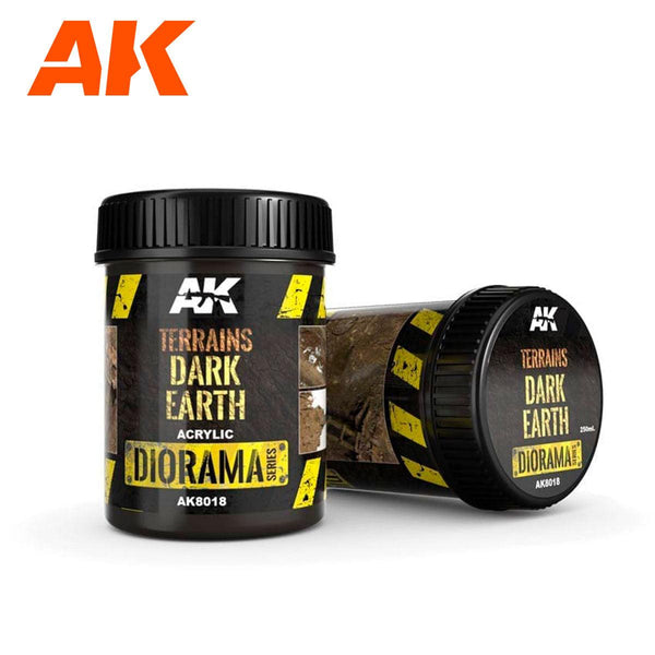 AK Interactive AK8018 Diorama Terrains Dark Earth 250ml - A-Z Toy Hobby