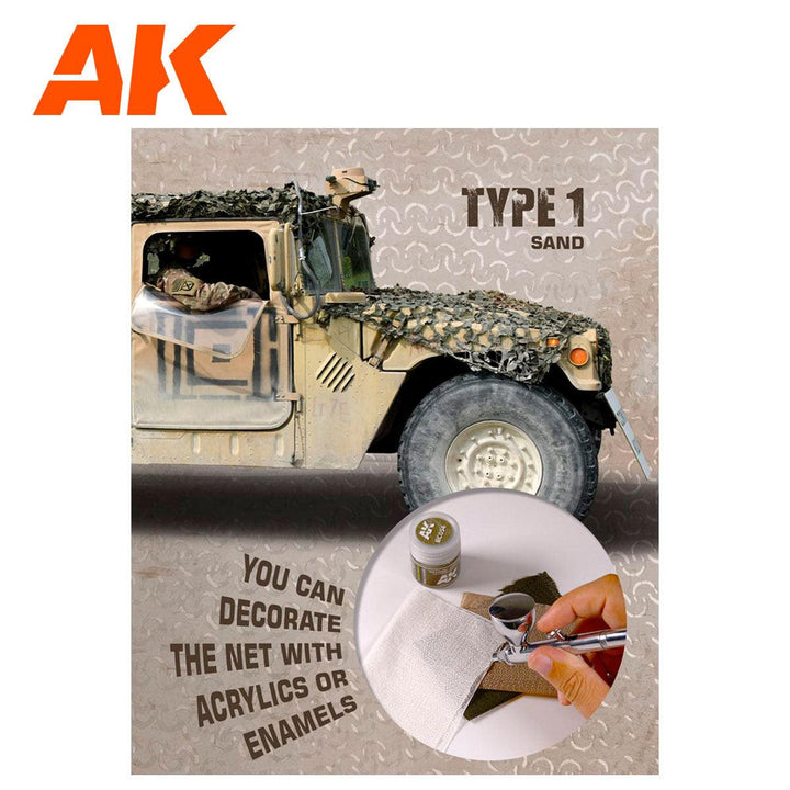 AK Interactive AK8060 Camouflage Net Sand Type 1 - A-Z Toy Hobby