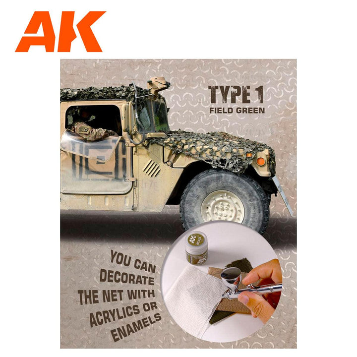 AK Interactive AK8066 Camouflage Net Field Green Type 1 - A-Z Toy Hobby