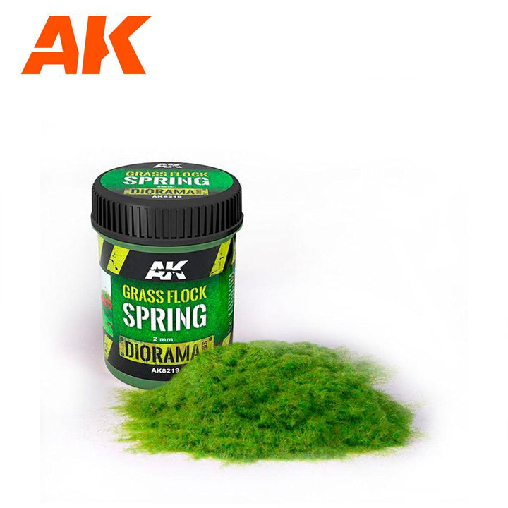 AK Interactive AK8219 Diorama Grass Flock 2mm Spring 250ml - A-Z Toy Hobby