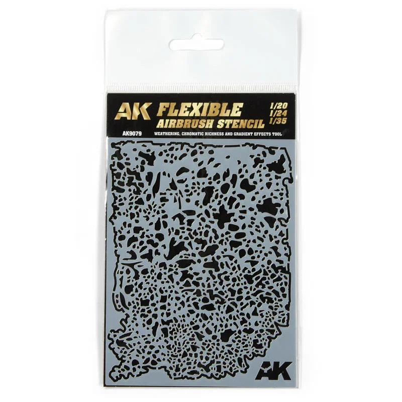 AK Interactive AK9079 Flexible Airbrush Stencil 1/20 - 1/24 - 1/35 - A-Z Toy Hobby