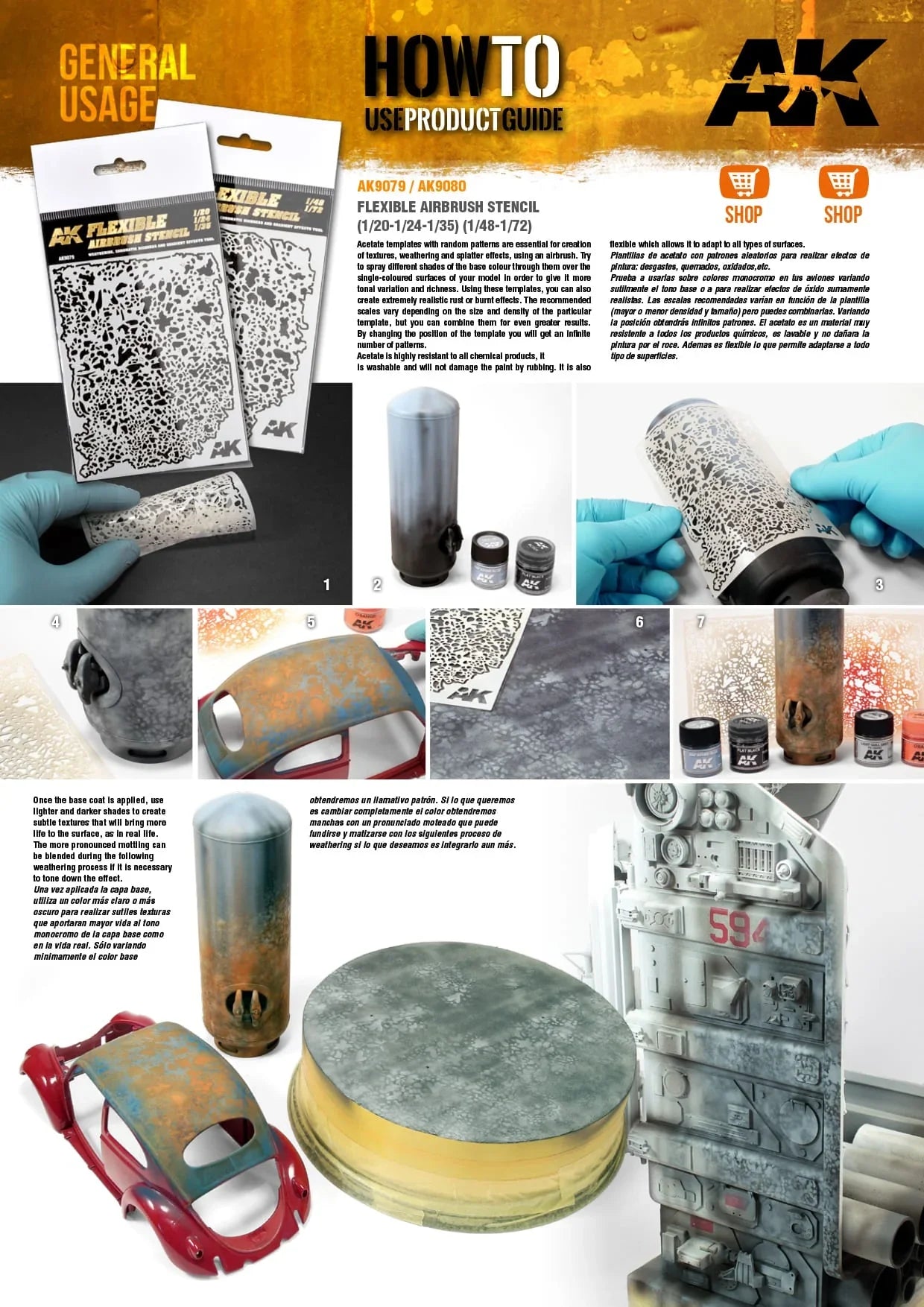 AK Interactive AK9080 Flexible Airbrush Stencil 1/48 – 1/72 - A-Z Toy Hobby