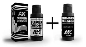 AK Interactive AK9198 Super Chrome - Thinner/Cleaner Combo Set 60ml - A-Z Toy Hobby