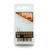 AK Interactive AK9528 Drill Bits Set 1 (0.2 - 0.8mm) (7pcs) - A-Z Toy Hobby