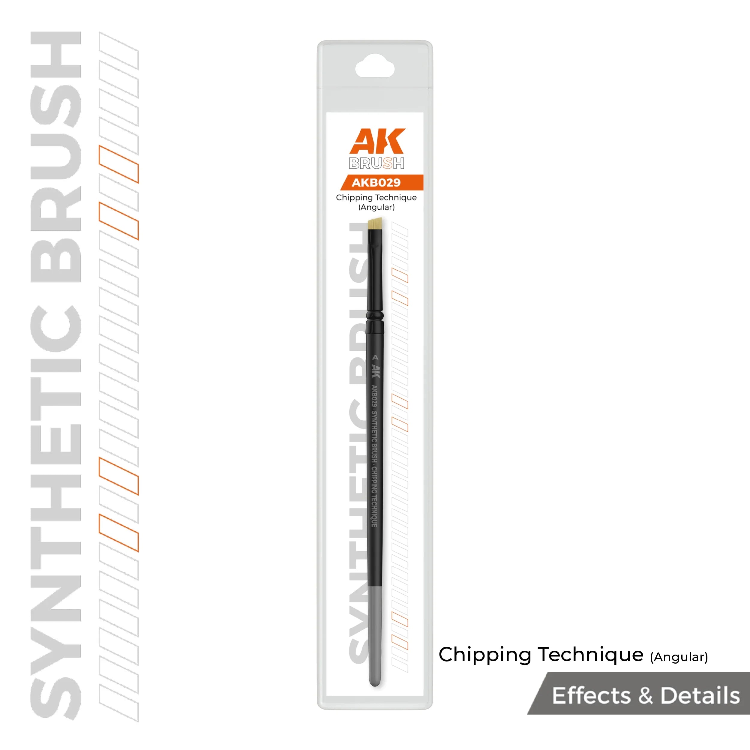 AK Interactive AKB029 Chipping Technique (Angular) Brush - A-Z Toy Hobby