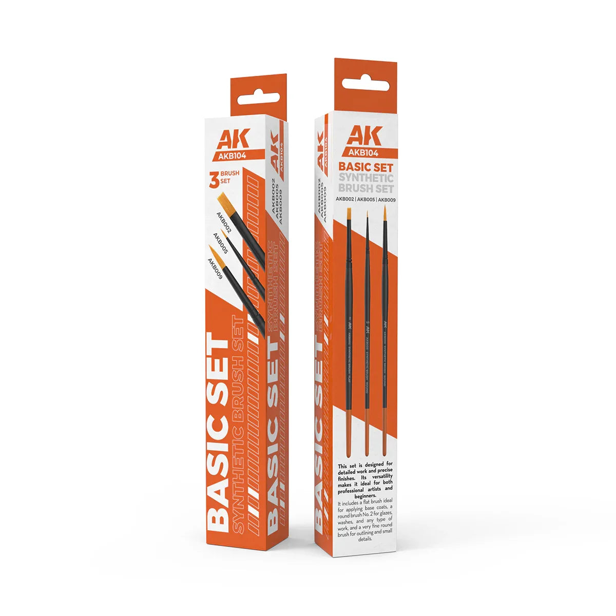 AK Interactive AKB104 Basic Brushes Set (3pcs) - A-Z Toy Hobby