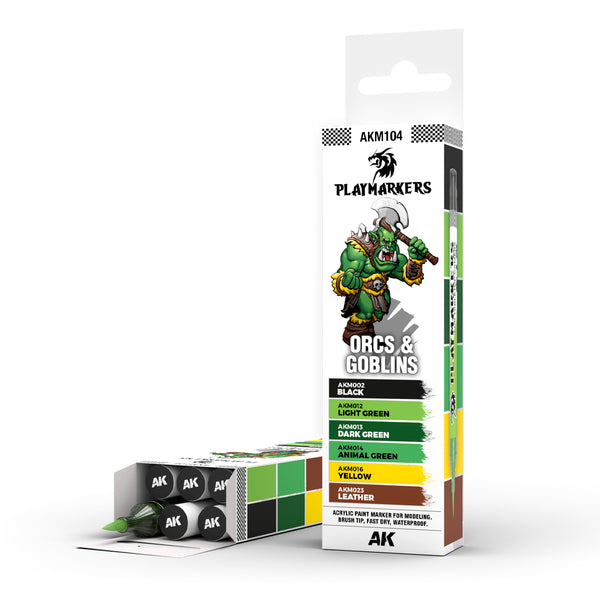AK Interactive AKM104 Playmarkers Set - Orcs & Goblins (6pcs)