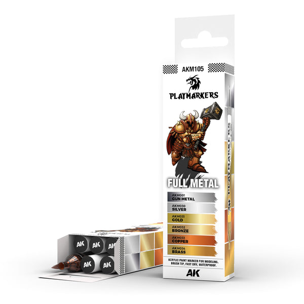 AK Interactive AKM105 Playmarkers Set - Full Metal (6pcs)