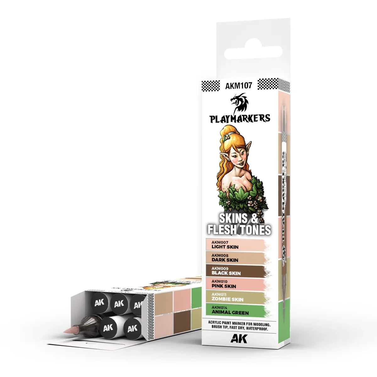 AK Interactive AKM107 Playmarkers Set - Skin & Flesh Tones (6pcs) - A-Z Toy Hobby