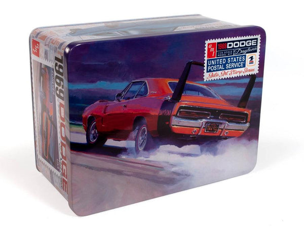 AMT 1969 Dodge Charger Daytona (USPS Stamp Series Collector Tin) 1/25 Model Kit - A-Z Toy Hobby