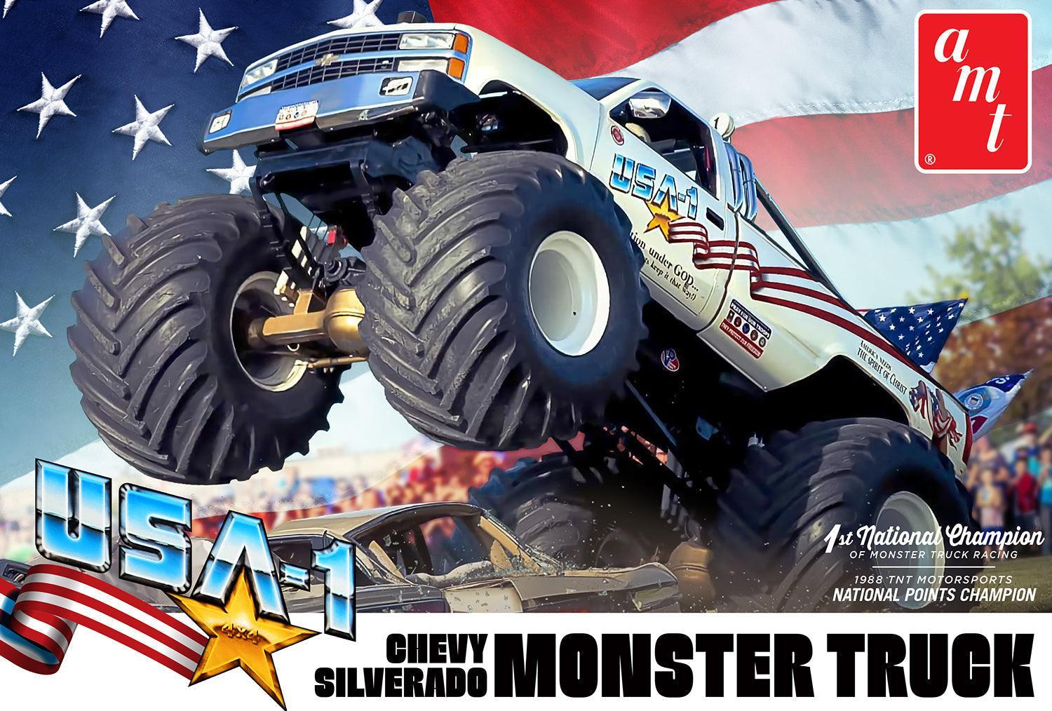 AMT USA-1 Chevy Silverado Monster Truck 1/25 Model Kit - A-Z Toy Hobby