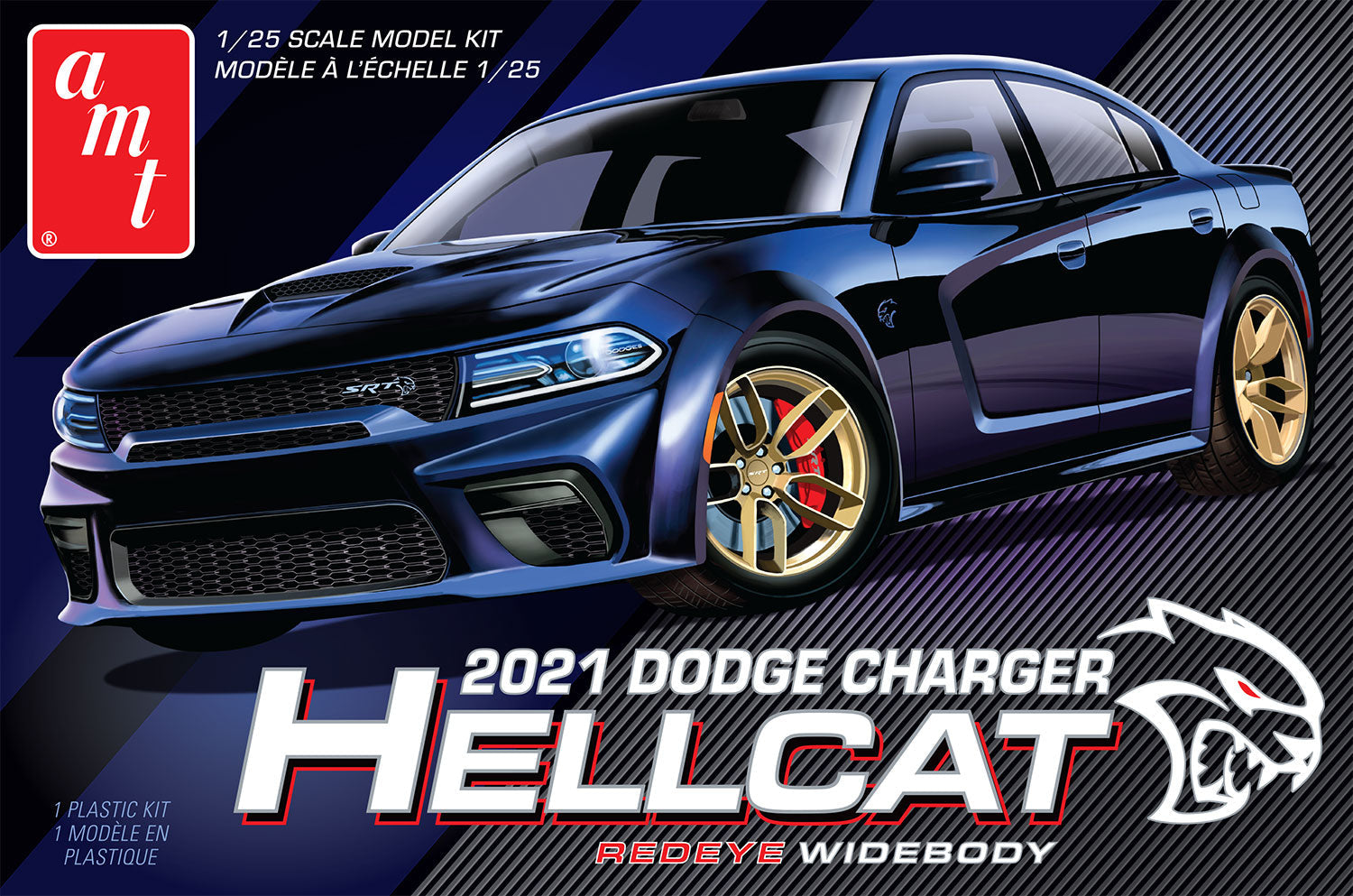 AMT 2021 Dodge Charger HellCat Redeye Widebody 1/25 Model Kit - A-Z Toy Hobby