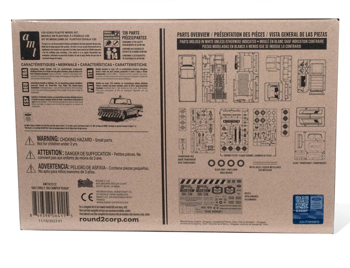 AMT 1963 Ford F-100 Camper Pickup 1/25 Model Kit - A-Z Toy Hobby