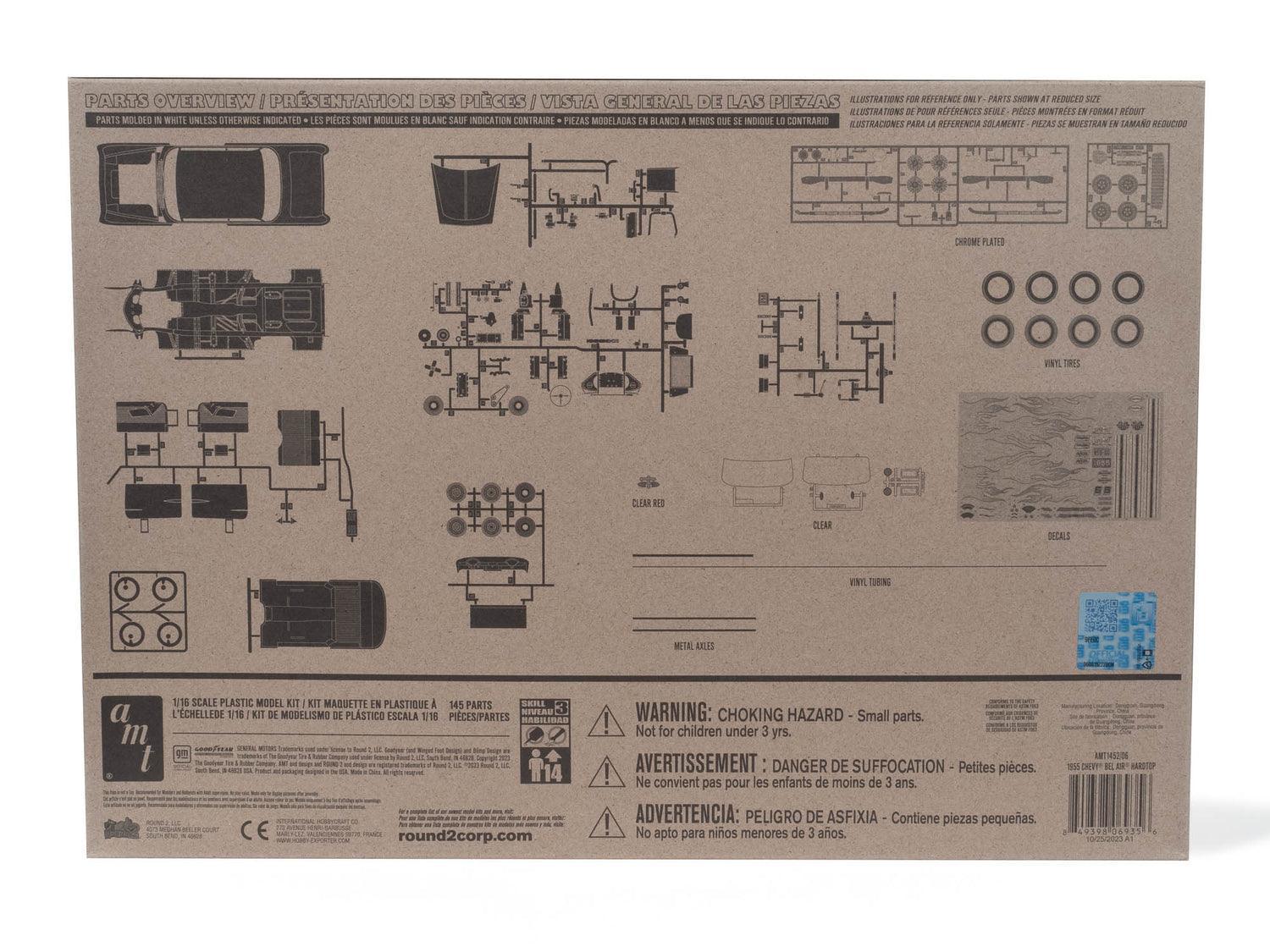 AMT 1955 Chevy Bel Air Hardtop 1/16 Model Kit - A-Z Toy Hobby