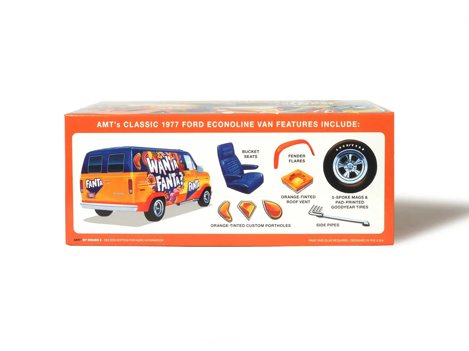 AMT 1471 1977 Ford Custom Van Fanta 1/25 Model Kit - A-Z Toy Hobby