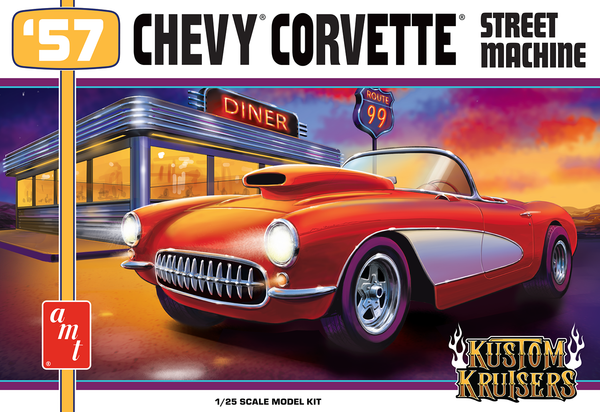 AMT 1957 Chevy Corvette Street Machine 1/25 Model Kit