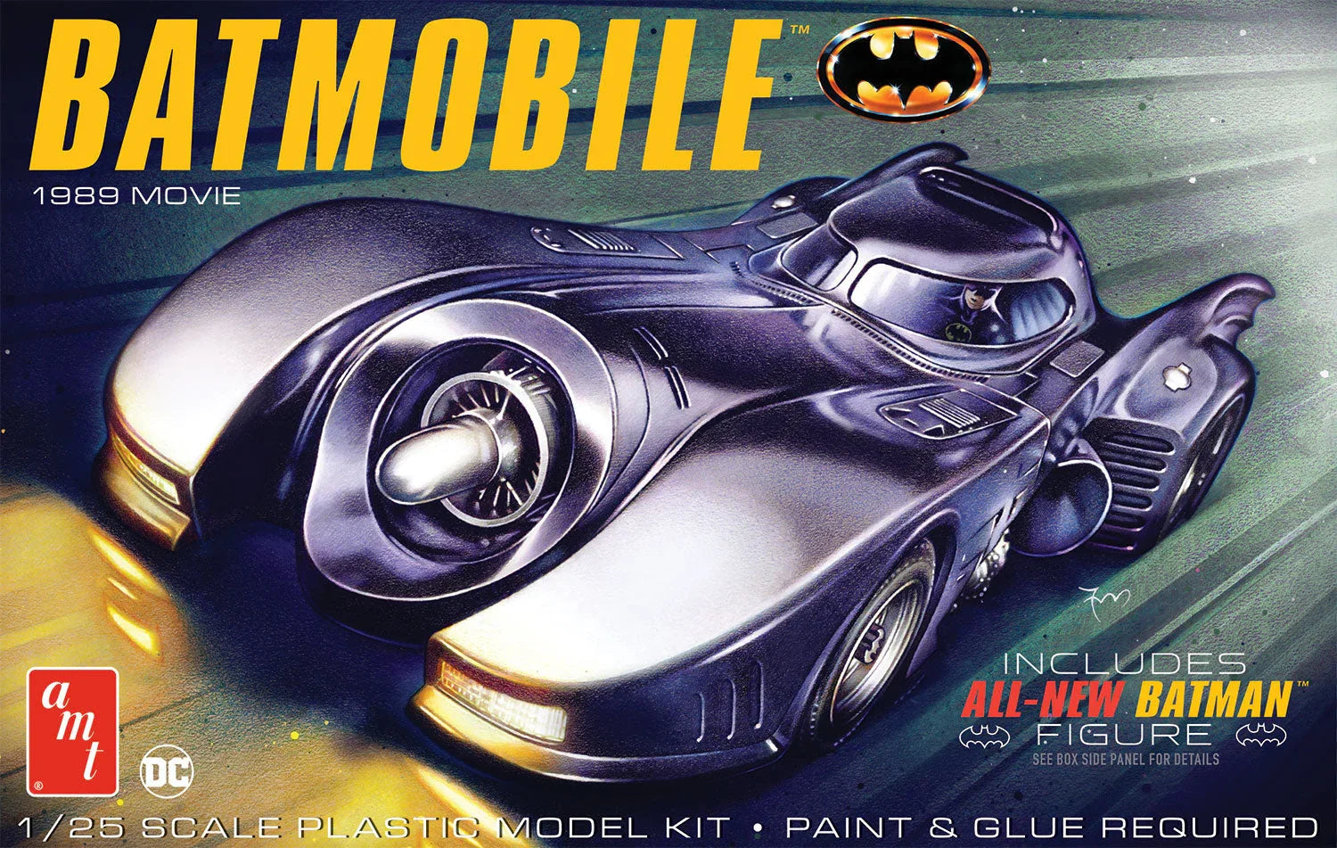 AMT 1989 Batmobile w/ Seated Batman Figure 1/25 Model Kit - A-Z Toy Hobby