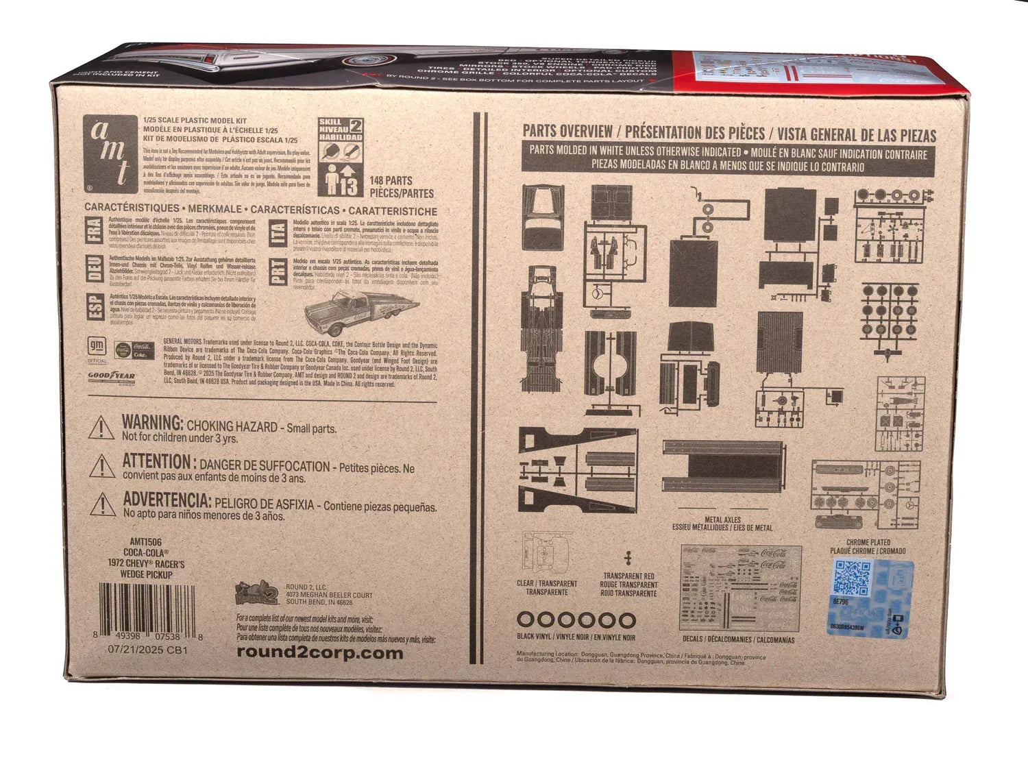 AMT 1972 Chevy Racer's Wedge Pickup Coke 1/25 Model Kit - A-Z Toy Hobby