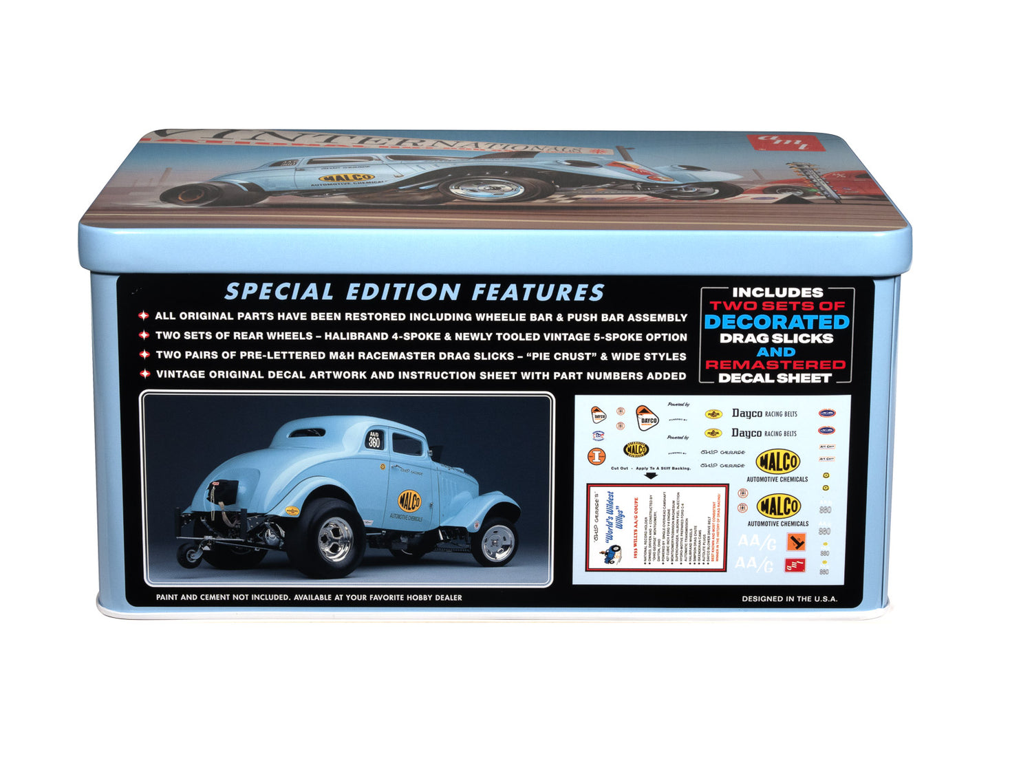 AMT 1933 Willys Gasser Ohio George w/ Tin Packaging 1/25 Model Kit - A-Z Toy Hobby