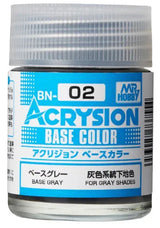 Mr. Hobby BN02 Acrysion Base Color Gray Paint 18ml - A-Z Toy Hobby