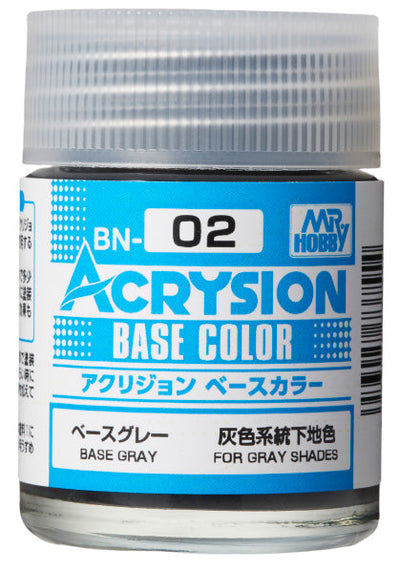 Mr. Hobby BN02 Acrysion Base Color Gray Paint 18ml