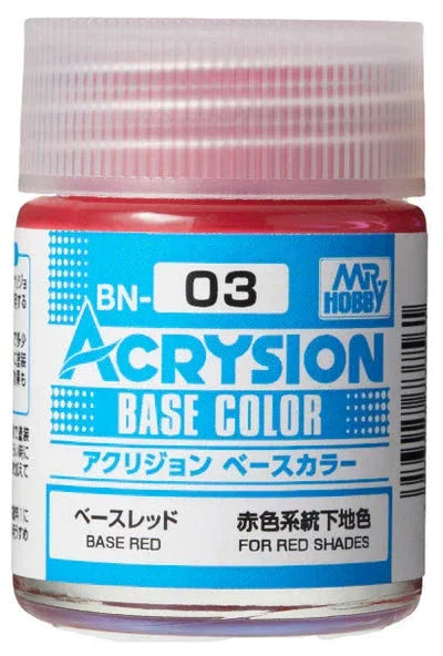 Mr. Hobby BN03 Acrysion Base Color Red Paint 18ml - A-Z Toy Hobby