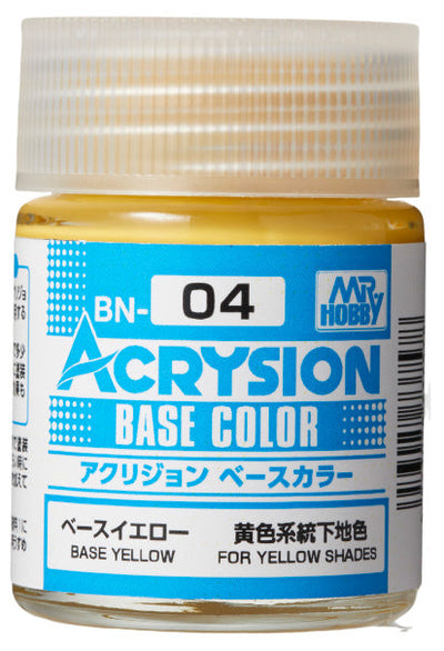 Mr. Hobby BN04 Acrysion Base Color Yellow Paint 18ml