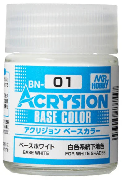 Mr. Hobby BN01 Acrysion Base Color White Paint 18ml - A-Z Toy Hobby