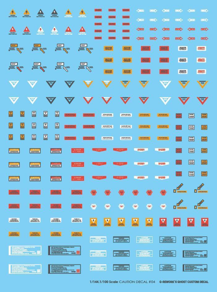 G-Rework 1/144 1/100 Custom Caution Water Decal #4 - A-Z Toy Hobby