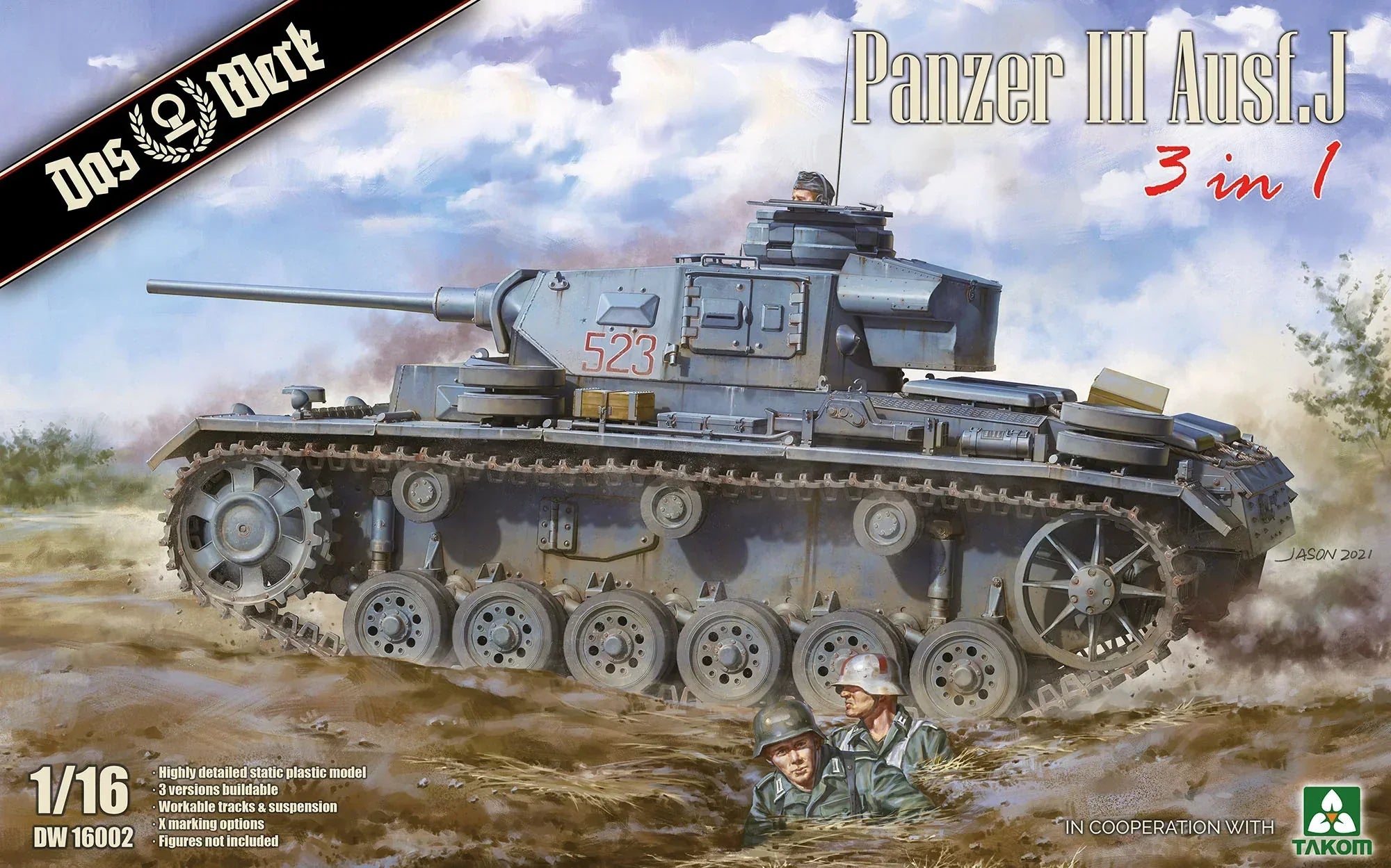 Das Werk 16002 Panzer III Ausf. J 3 in 1 1/16 Model Kit - A-Z Toy Hobby