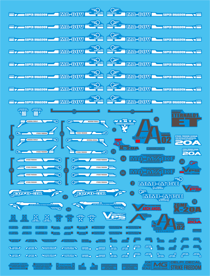 Delpi Water Decal For MG Strike Freedom - A-Z Toy Hobby