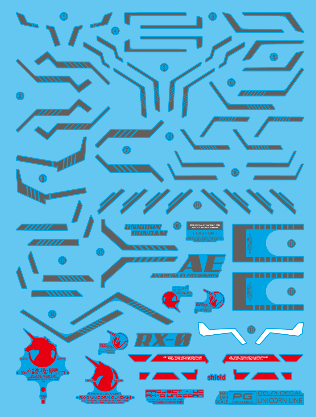 Delpi Additional Line Water Decal For PG Unicorn - A-Z Toy Hobby