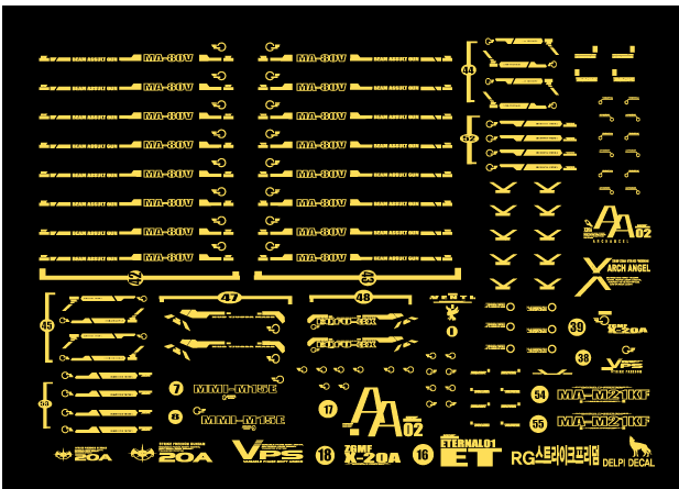 Delpi Gold Metal Sticker For RG Strike Freedom - A-Z Toy Hobby