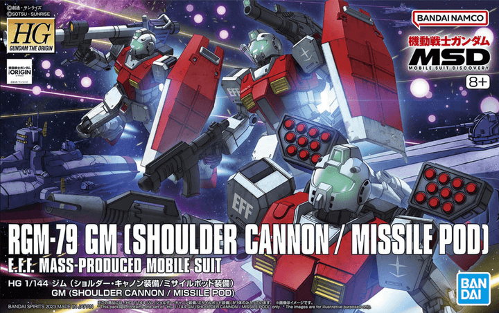Bandai RGM-79 GM (Shoulder Cannon/Missile Pod) The Origin Ver. HG 1/144 Model Kit - A-Z Toy Hobby