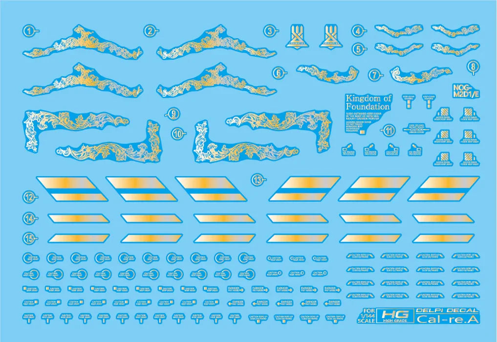 Delpi Gold Holo Water Decal For HG Black Knight Cal-re.A - A-Z Toy Hobby