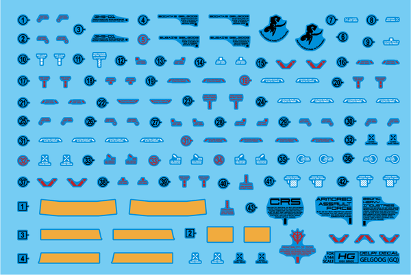 Delpi Water Decal For HGGQX Gelgoog Bocata's or Sugai's