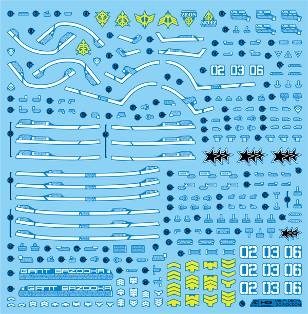 Delpi Water Decal For HGGQX Rick Dom (GQ)