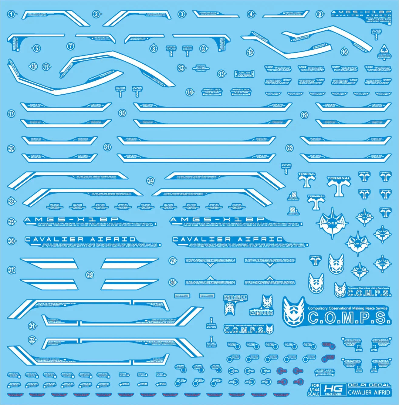 Delpi Water Decal For HG Cavalier Aifrid - A-Z Toy Hobby
