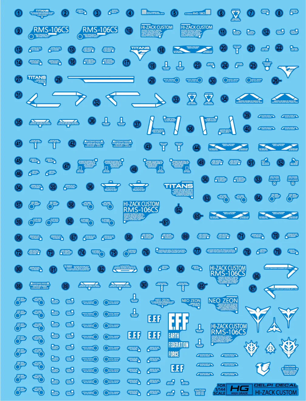 Delpi Water Decal For HG Hi-Zack - A-Z Toy Hobby
