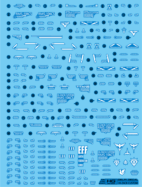 Delpi Water Decal For HG Hi-Zack