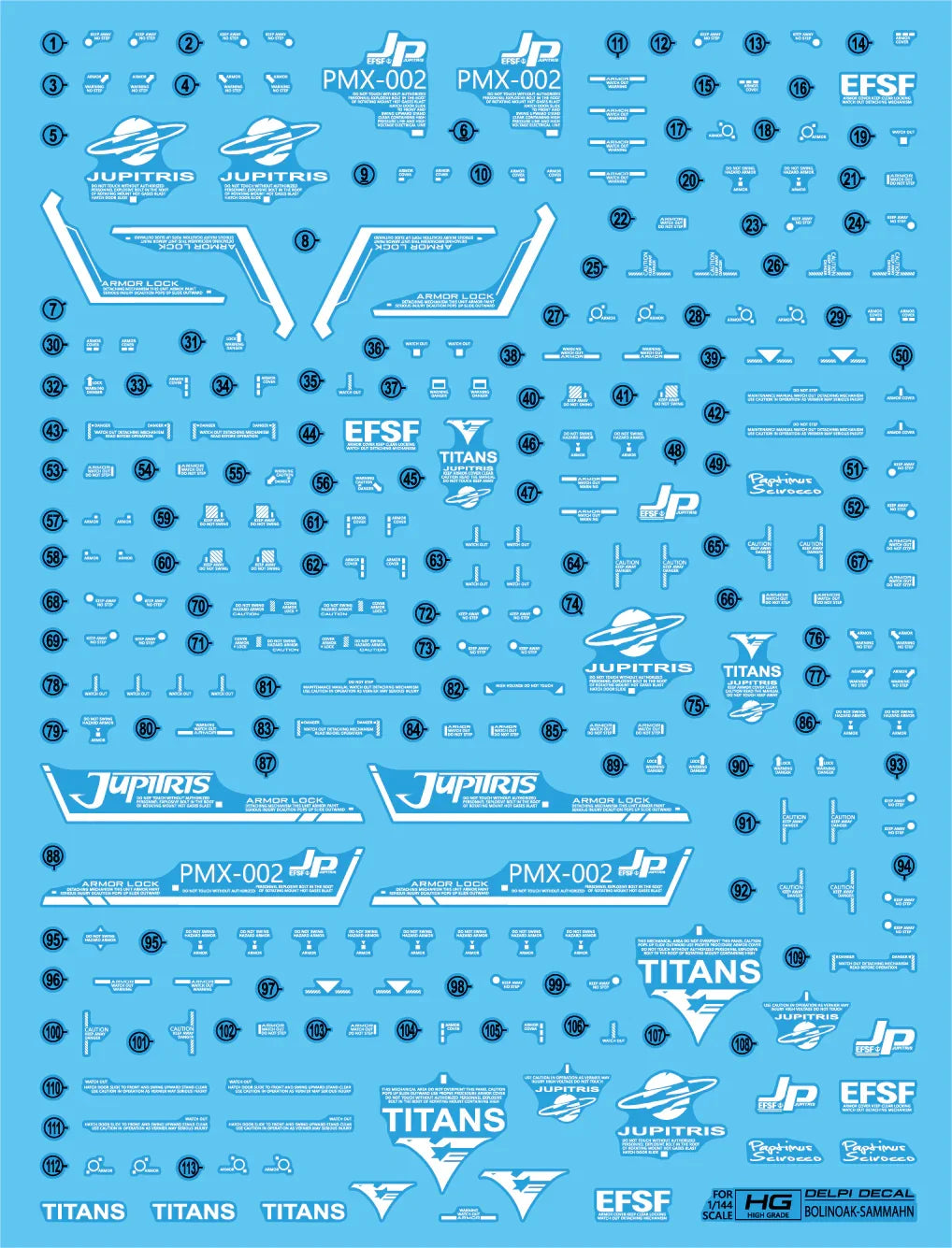 Delpi Water Decal For HG Bolinoak-Sammahn - A-Z Toy Hobby