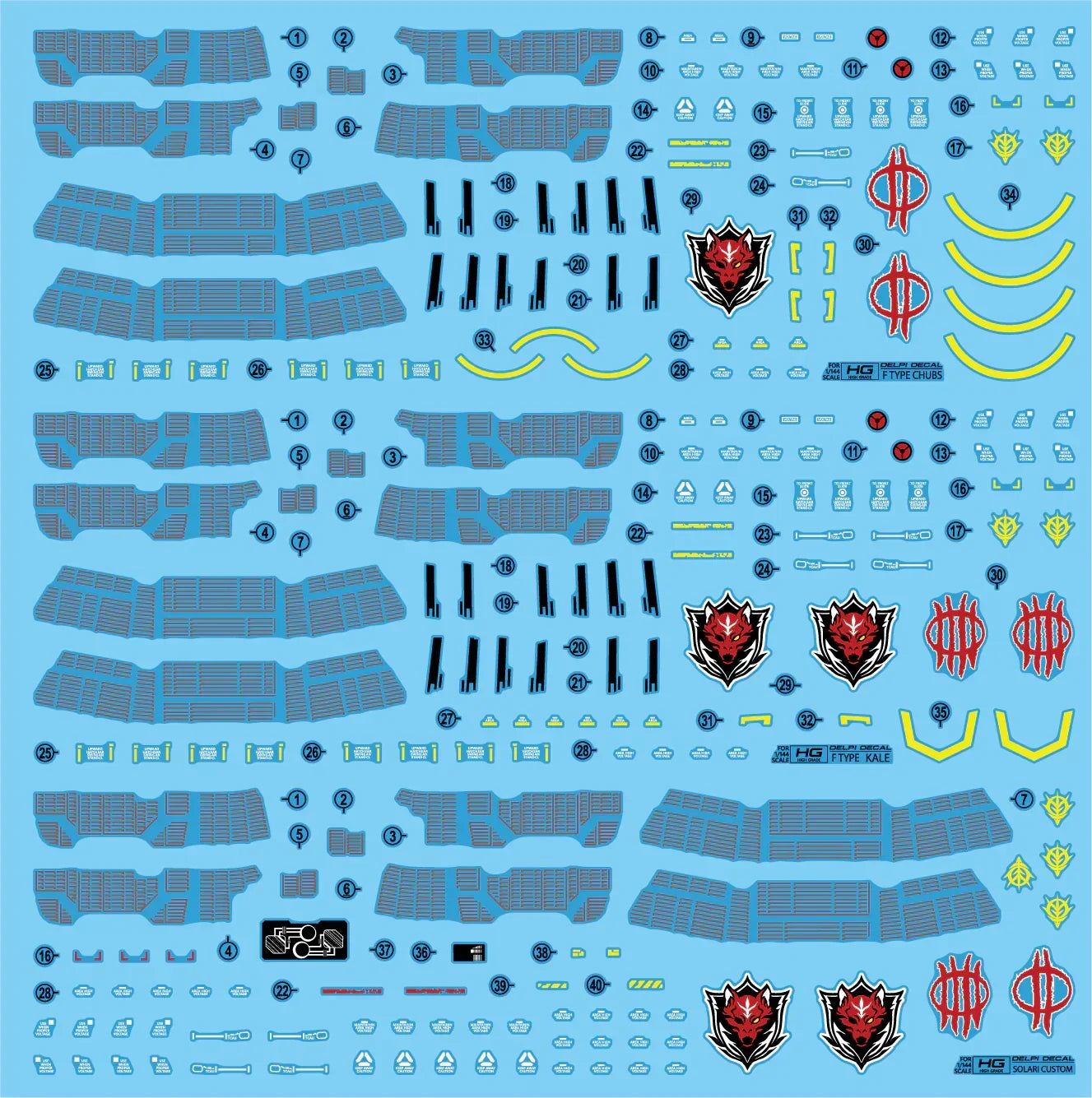 Delpi Water Decal For HG Zaku II F Type Chubs & Kale & Unidentifided - A-Z Toy Hobby