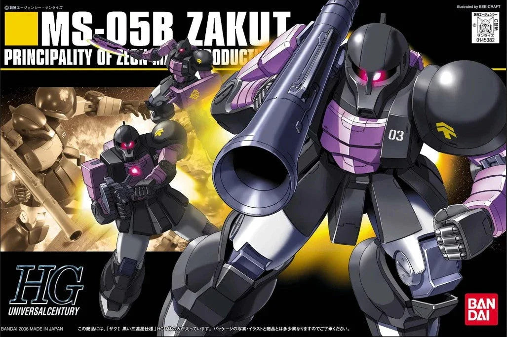 Bandai HGUC 068 Zaku I (Black Tri-Stars) 1/144 Model Kit - A-Z Toy Hobby