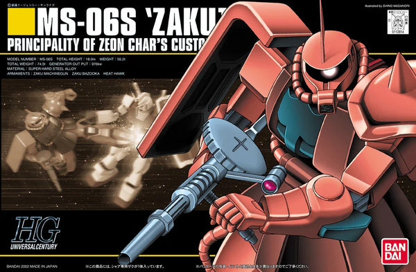 Bandai HGUC 032 MS-06S Char's Zaku II 1/144 Model Kit