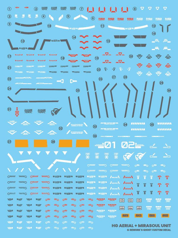 G-Rework Water Decal For HG Aerial + Mirasoul Unit - A-Z Toy Hobby