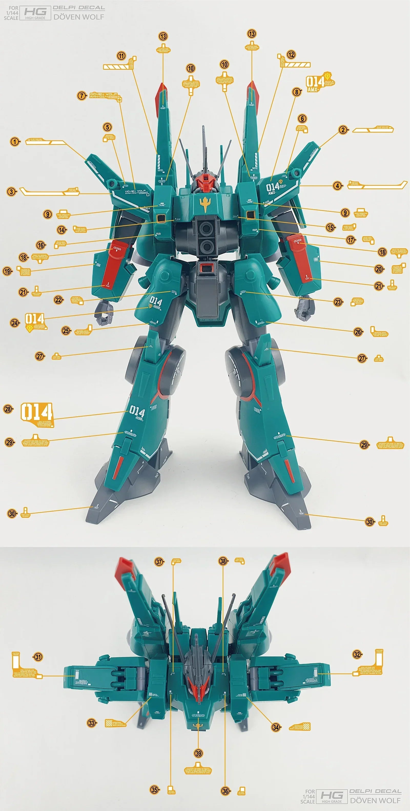 Delpi Water Decal For HG Doven Wolf Unicorn Ver. - A-Z Toy Hobby