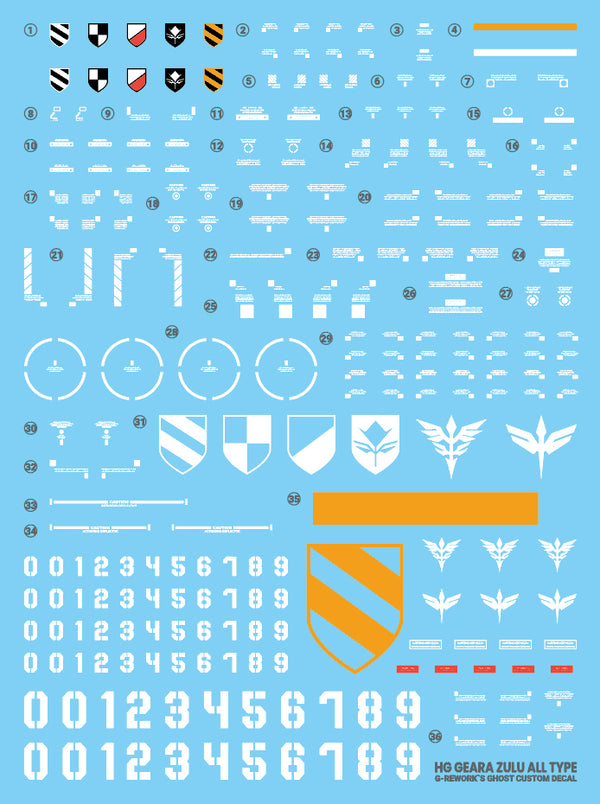 G-Rework Water Decal For HG Geara Zulu