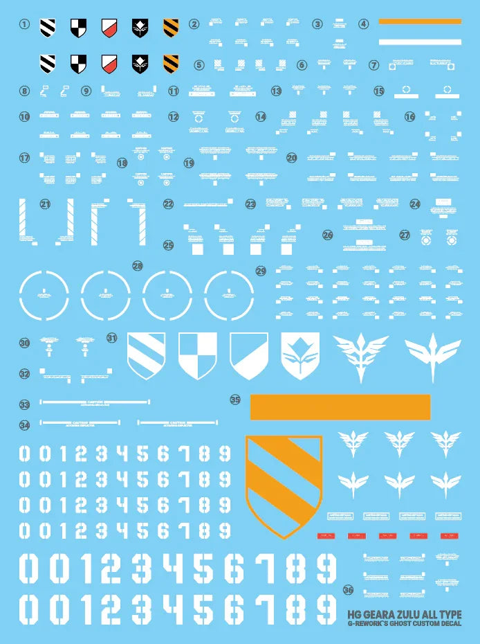 G-Rework Water Decal For HG Geara Zulu - A-Z Toy Hobby
