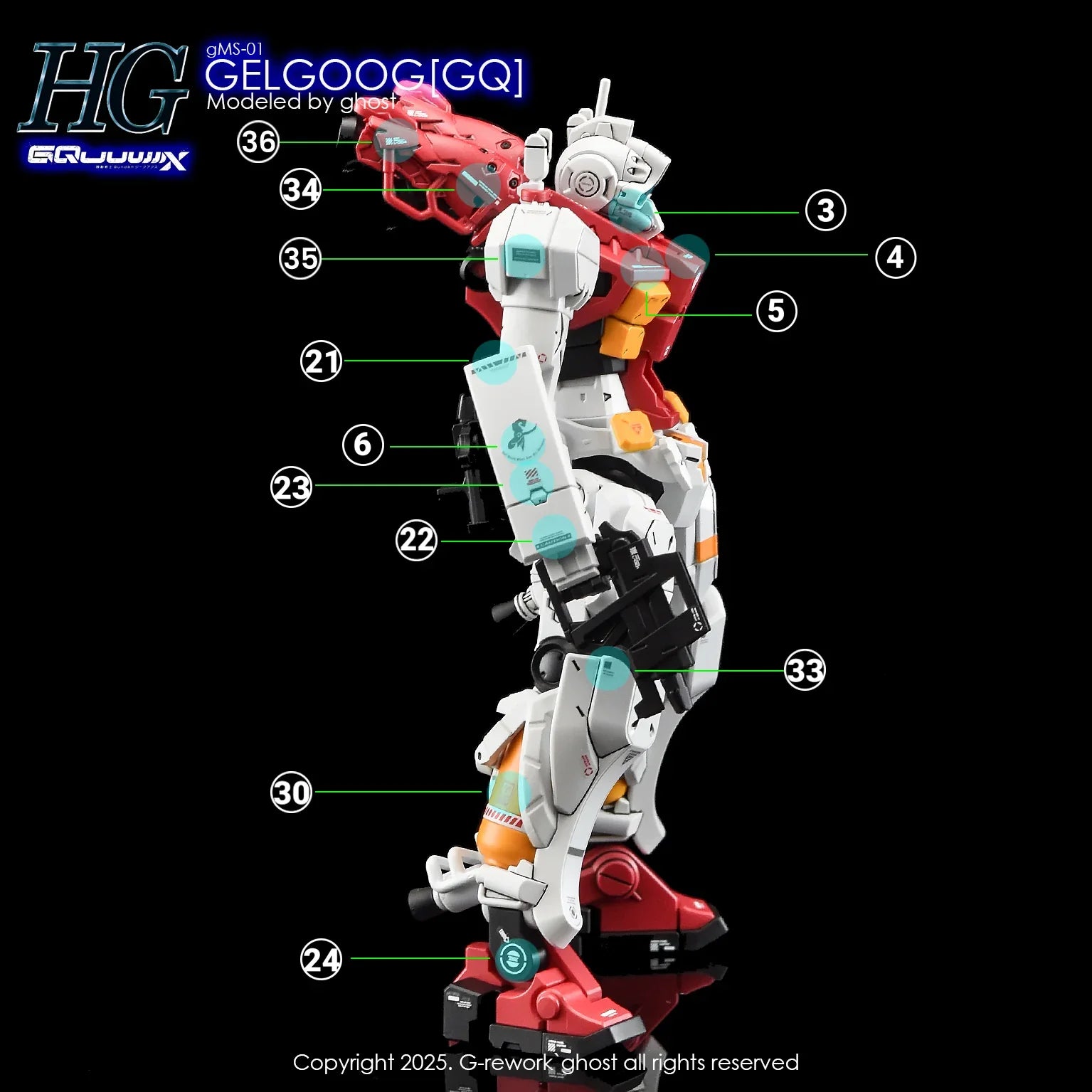 G-Rework Water Decal For HGGQX Gelgoog - A-Z Toy Hobby