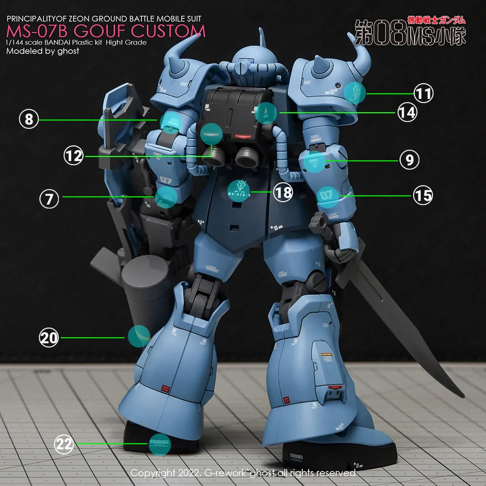 G-Rework Water Decal For HG MS-07B Gouf Custom – A-Z Toy Hobby